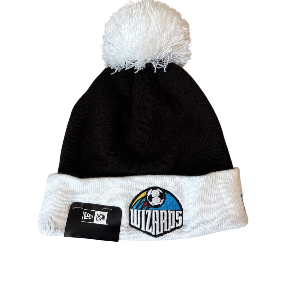 New Era Kansas City Wizards Beanie Unisex Black White Pom Pom Knit Hat SIZE OSFA